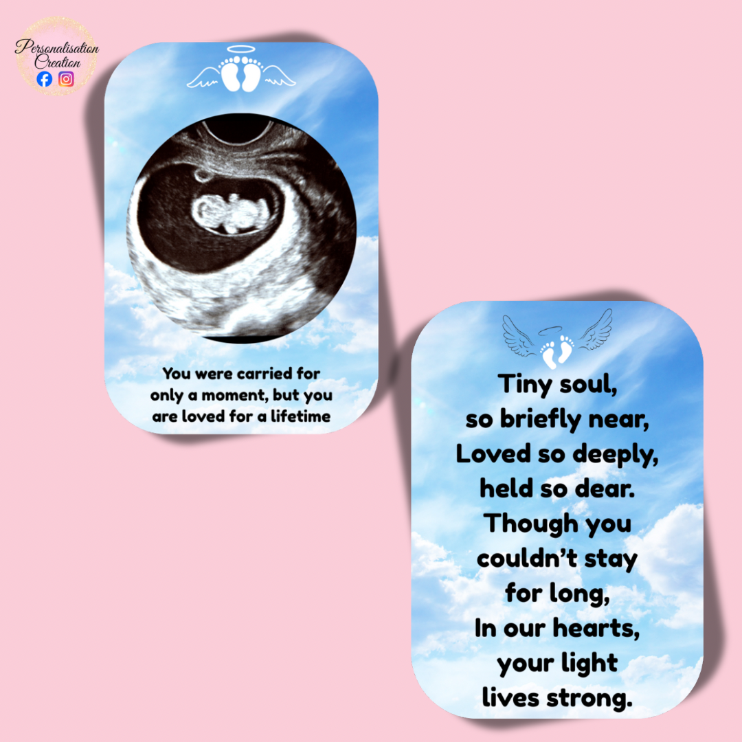 Aluminium memorial wallet card (miscarriage)