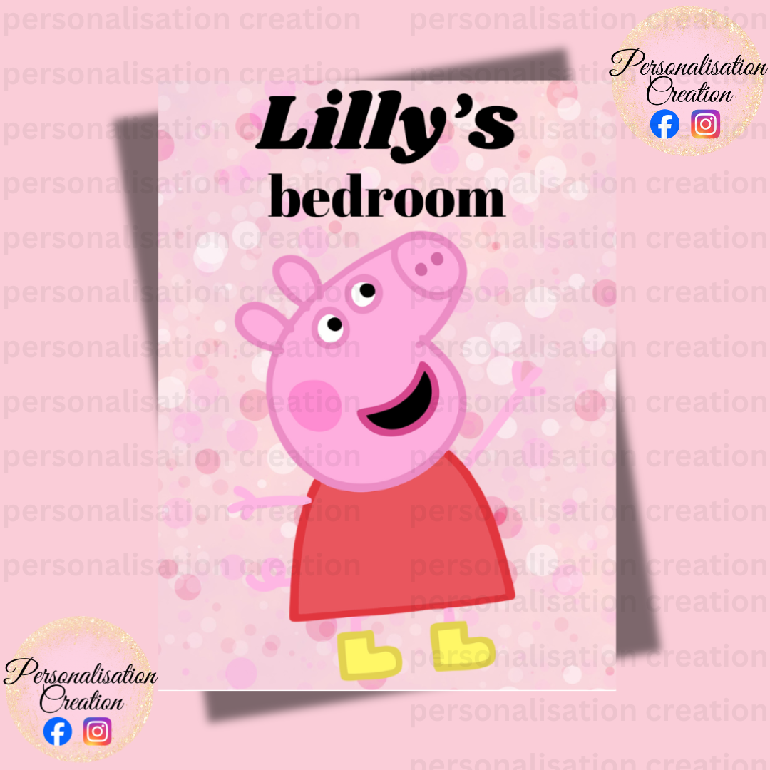 Peppa bedroom door sign