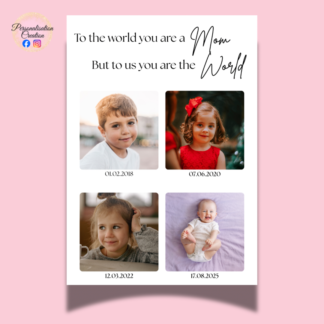 To the world you are a mom A4 print