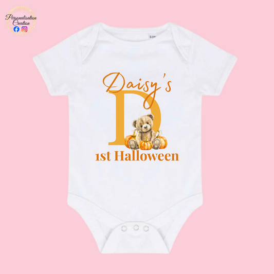 Halloween initial baby vest