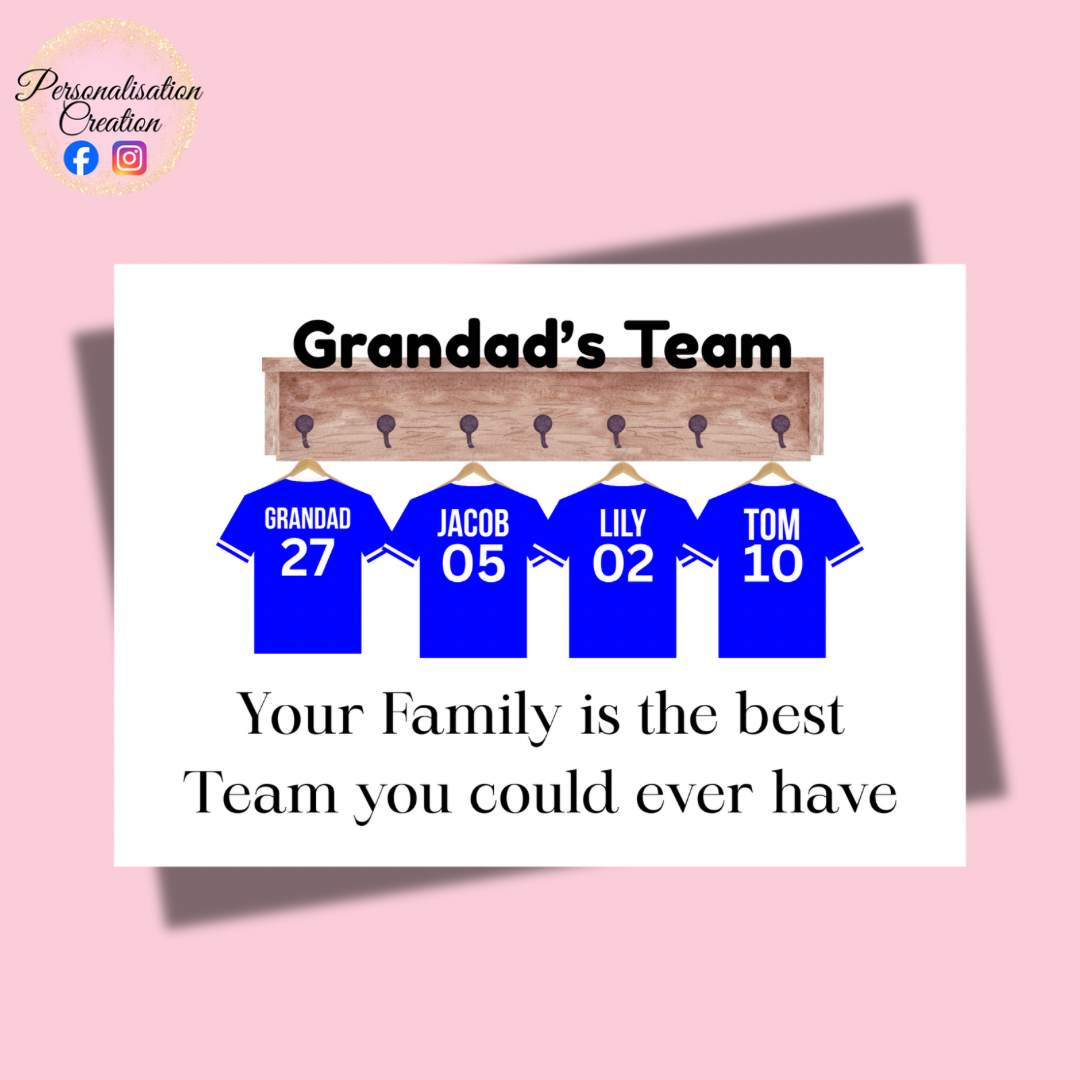 Grandads team a4 print