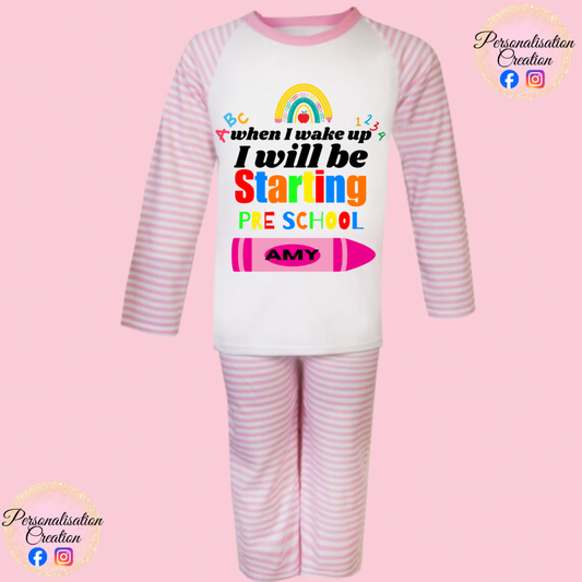 Girls starting preschool pjs