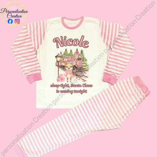 Reindeer train christmas eve pjs