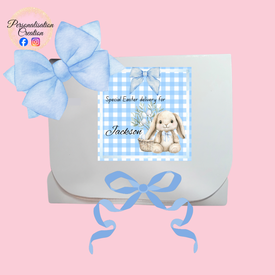 Blue easter delivery gift box