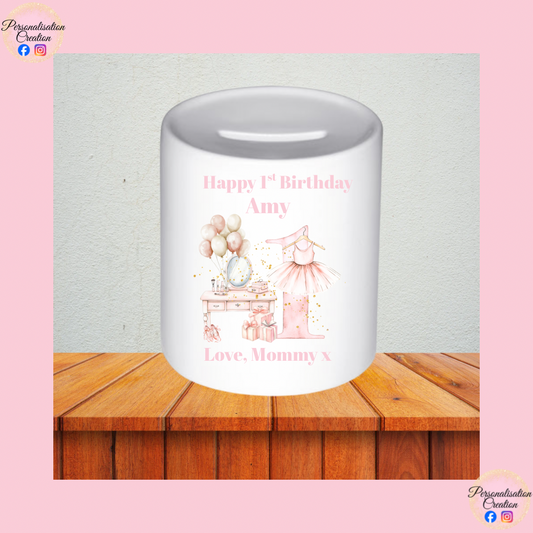 Ballerina 1st birthday money box