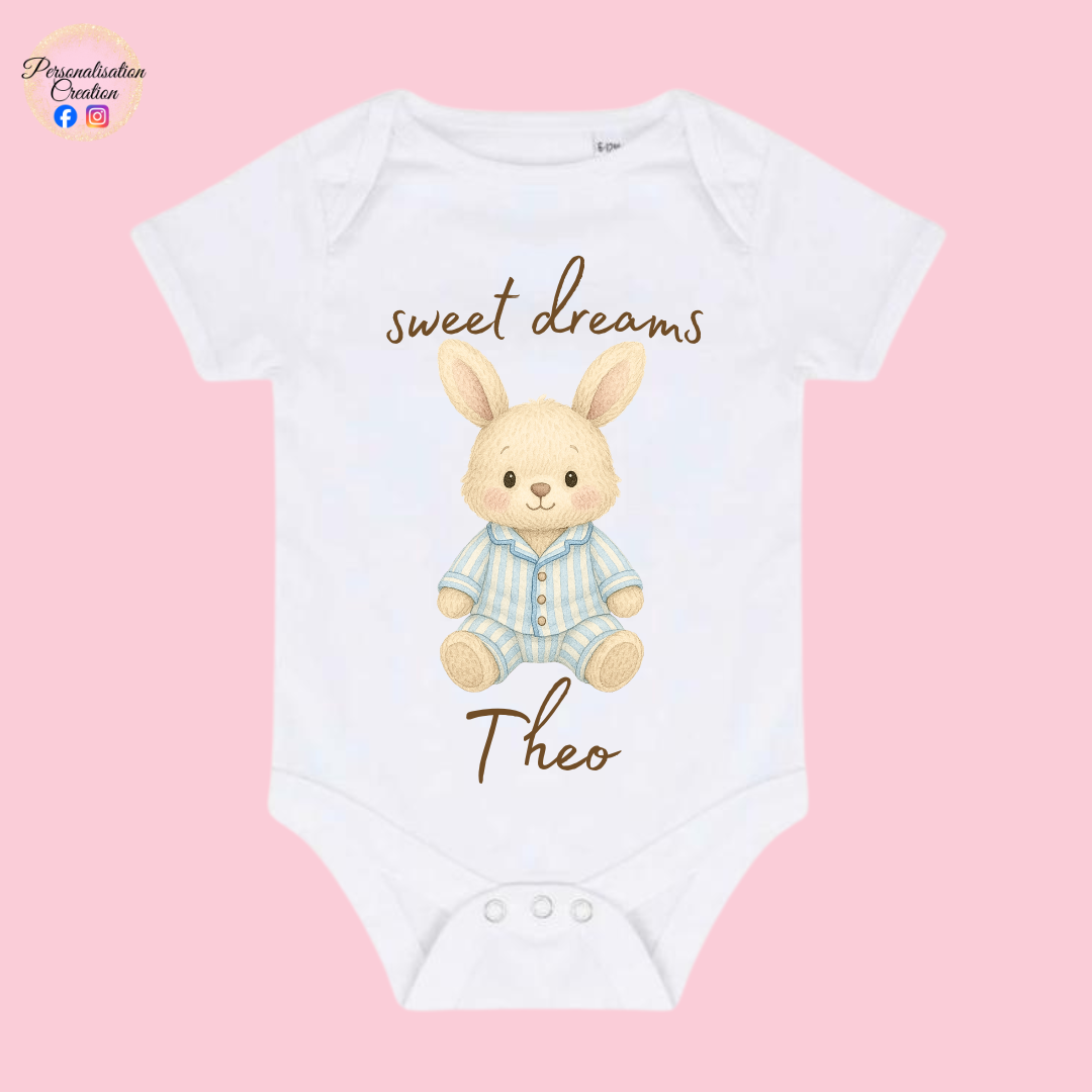 Sweet dreams bunny baby vest