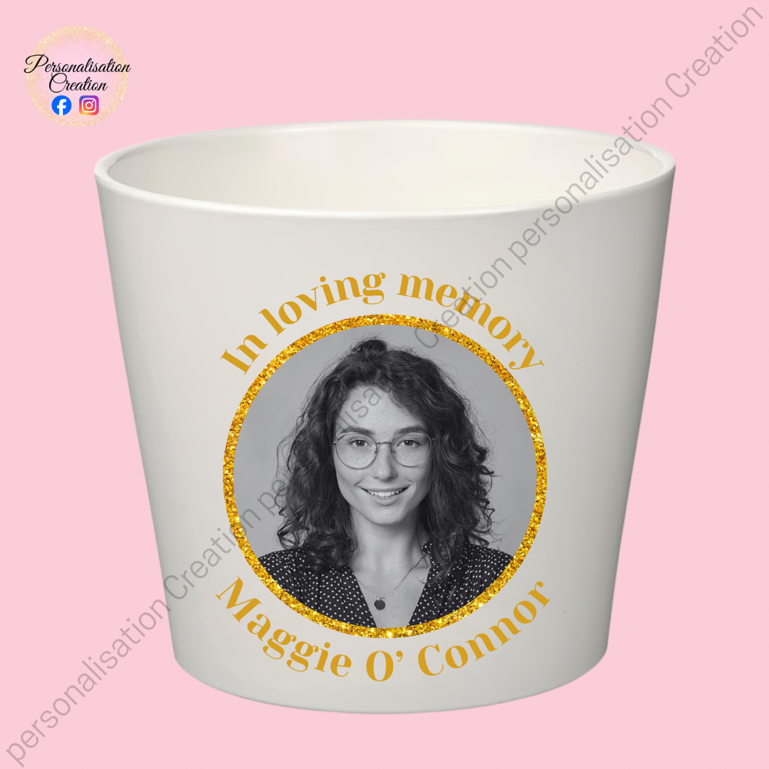 Memorial photo flower pot
