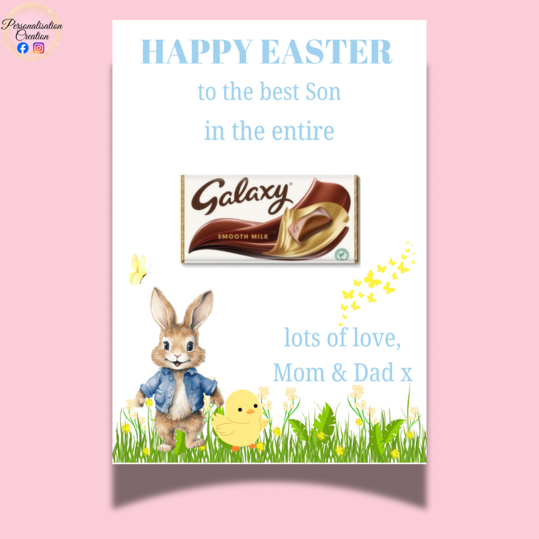 Blue easter A4 galaxy card