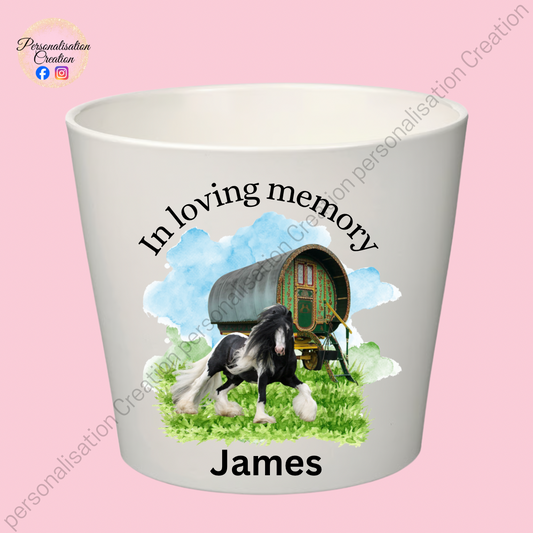 In loving memory horse flower pot
