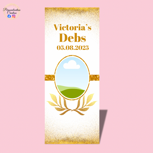 Gold debs roll up banner