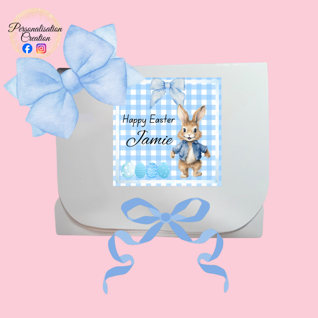 Blue happy easter gift box