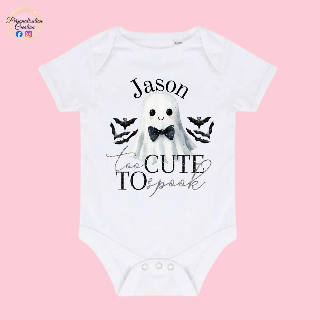 Too cute to spook baby vest