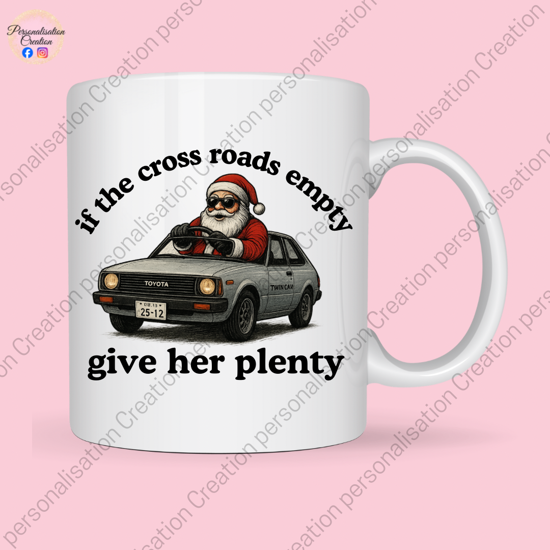 If the cross roads empty santa mug