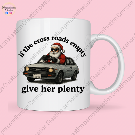 If the cross roads empty santa mug