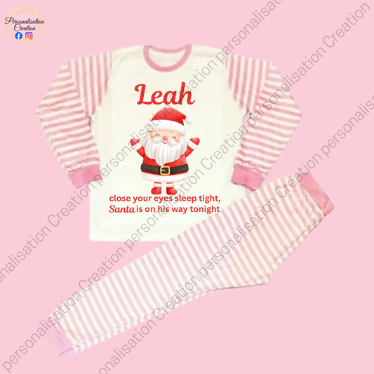 Pink Santa christmas pjs & blanket bundle