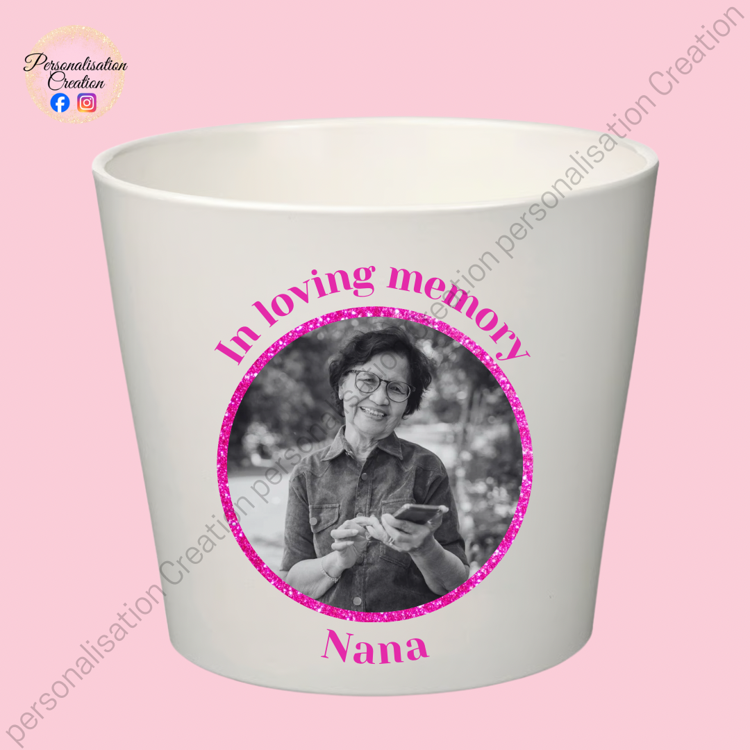 Memorial photo flower pot