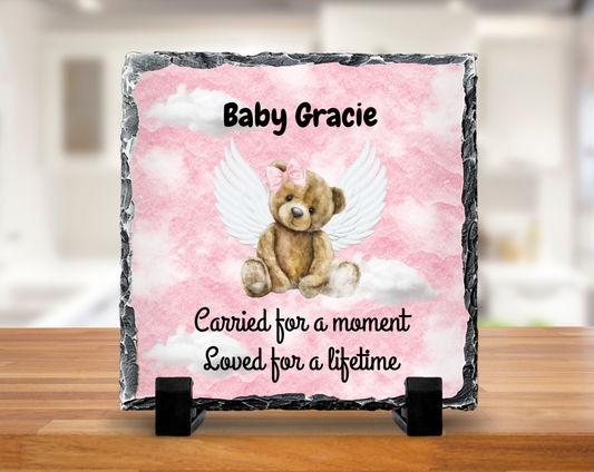 Miscarriage memorial slate - pink