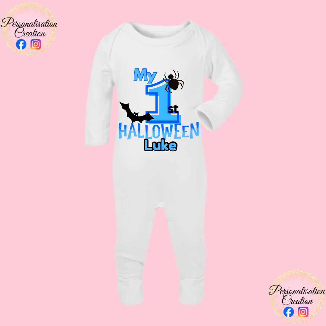 Blue my 1st halloween babygrow