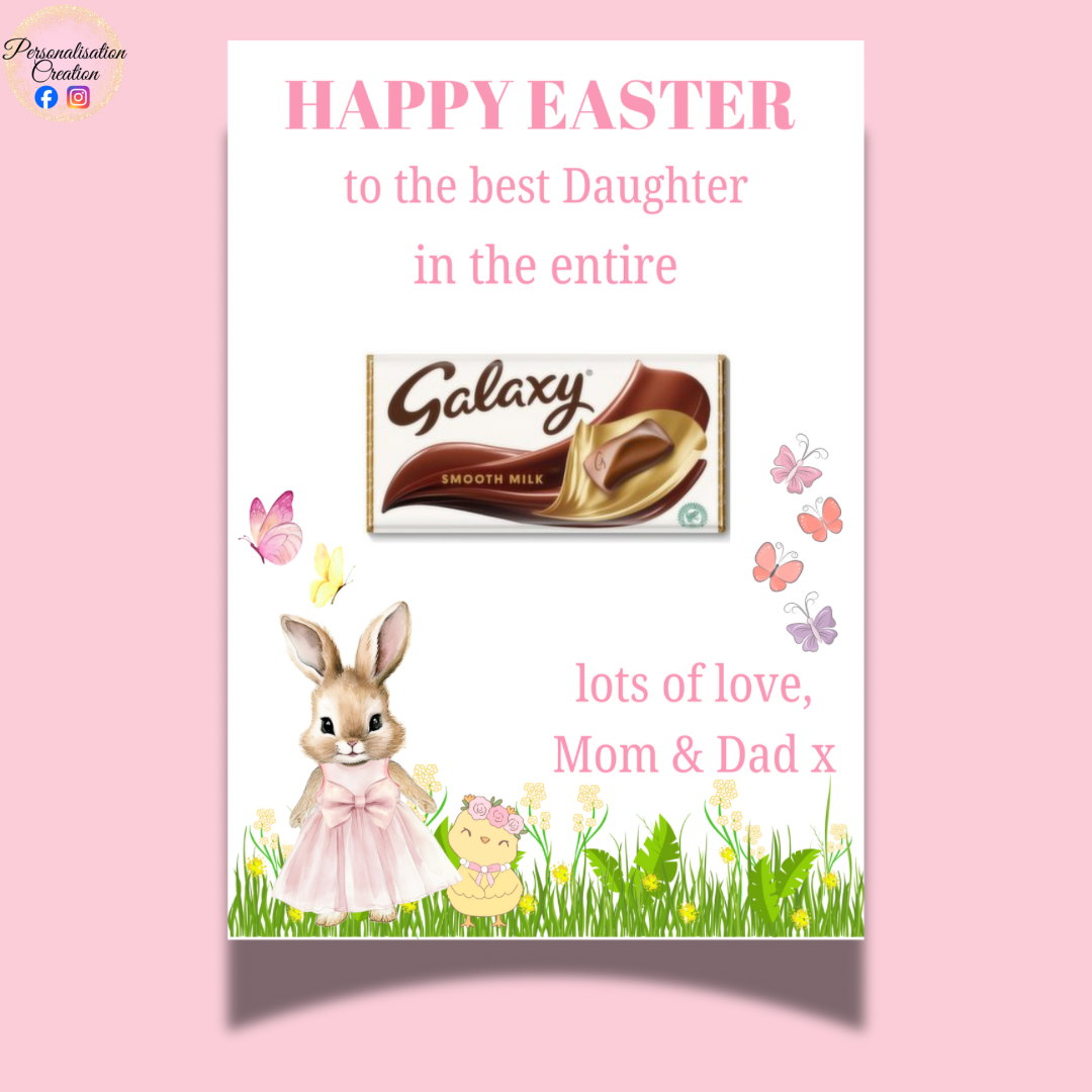 Pink easter A4 galaxy card