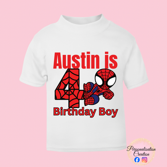 Spidey kids birthday tshirt