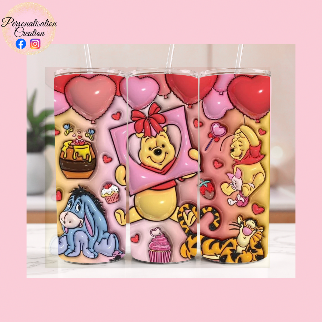 Winnie the pooh love 3d tumbler