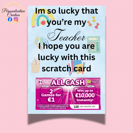 5x7 teacher scratch card holder