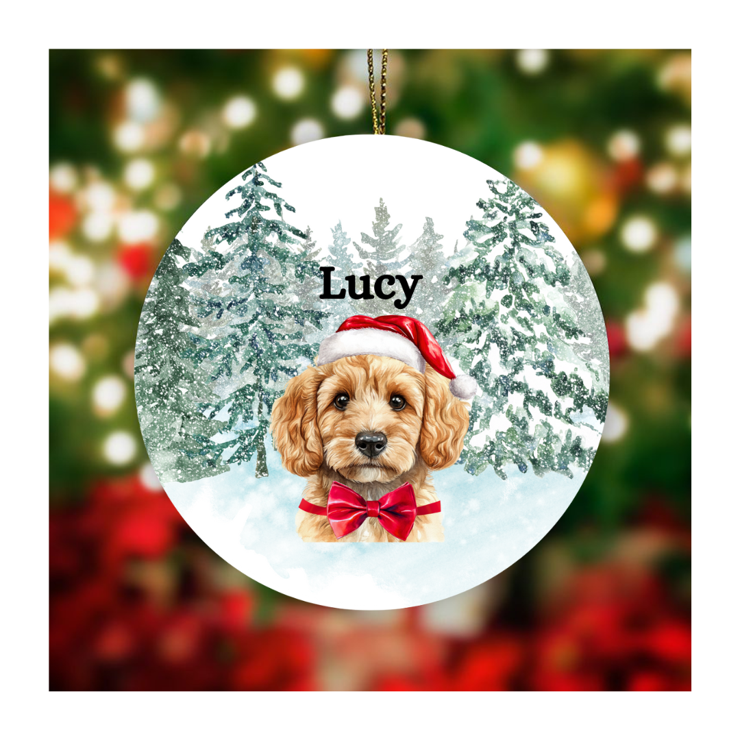 Dog breeds christmas tree ornament