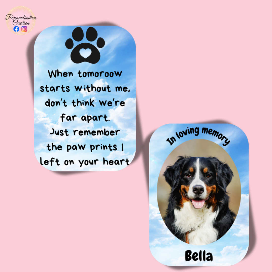 Aluminium memorial wallet card (dog)