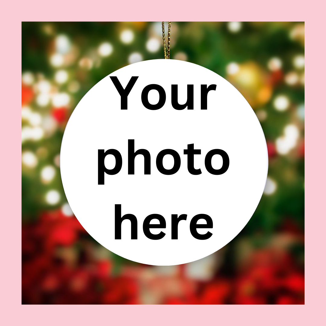 Add your own photo christmas tree ornament