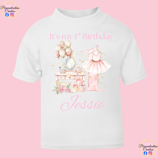 Ballerina 1st birthday tshirt