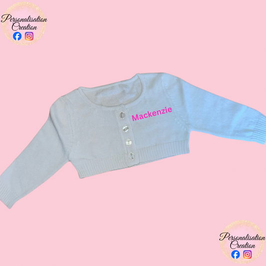 Personalised name baby cardigan