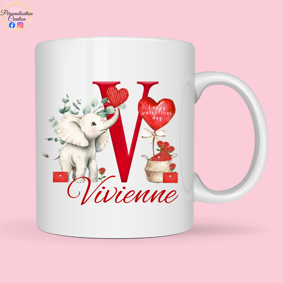 Valentines elephant mug