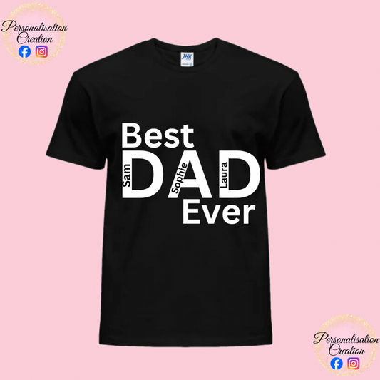 Best Dad Ever with kids names tshirt