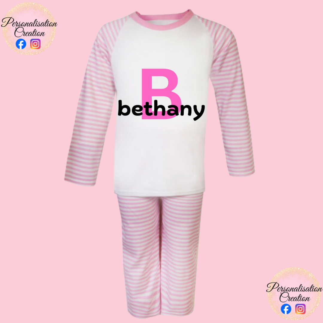 Pink name & inital pjs