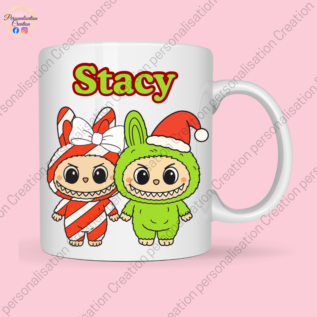 Christmas labubu mug