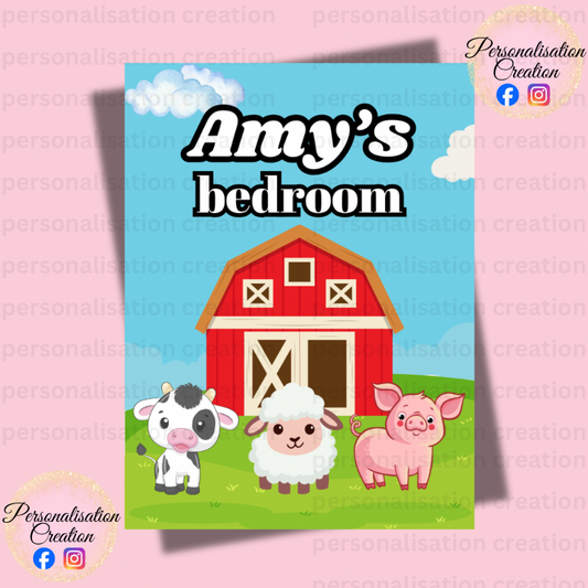 Farm bedroom door sign