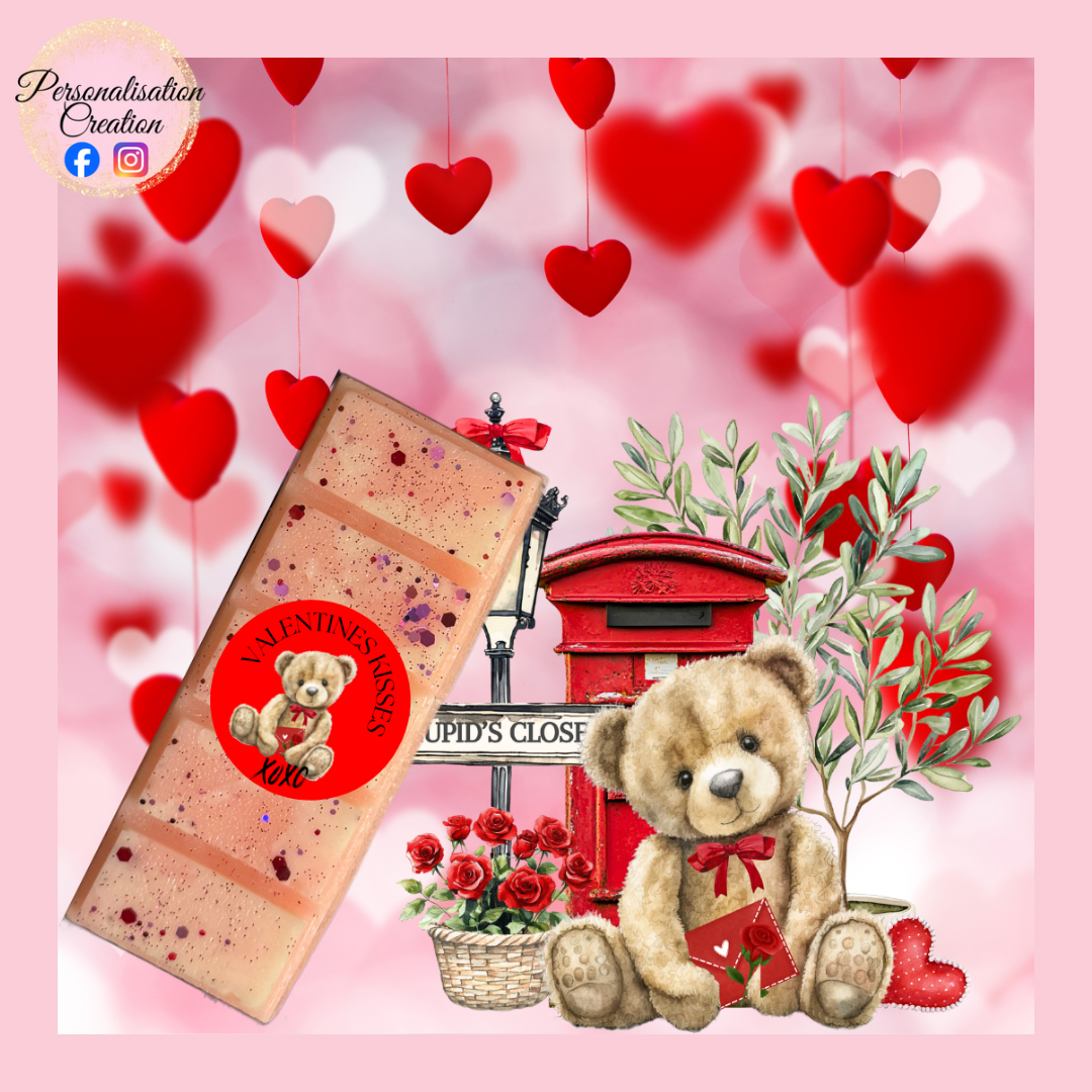 Valentines kisses wax melt bar