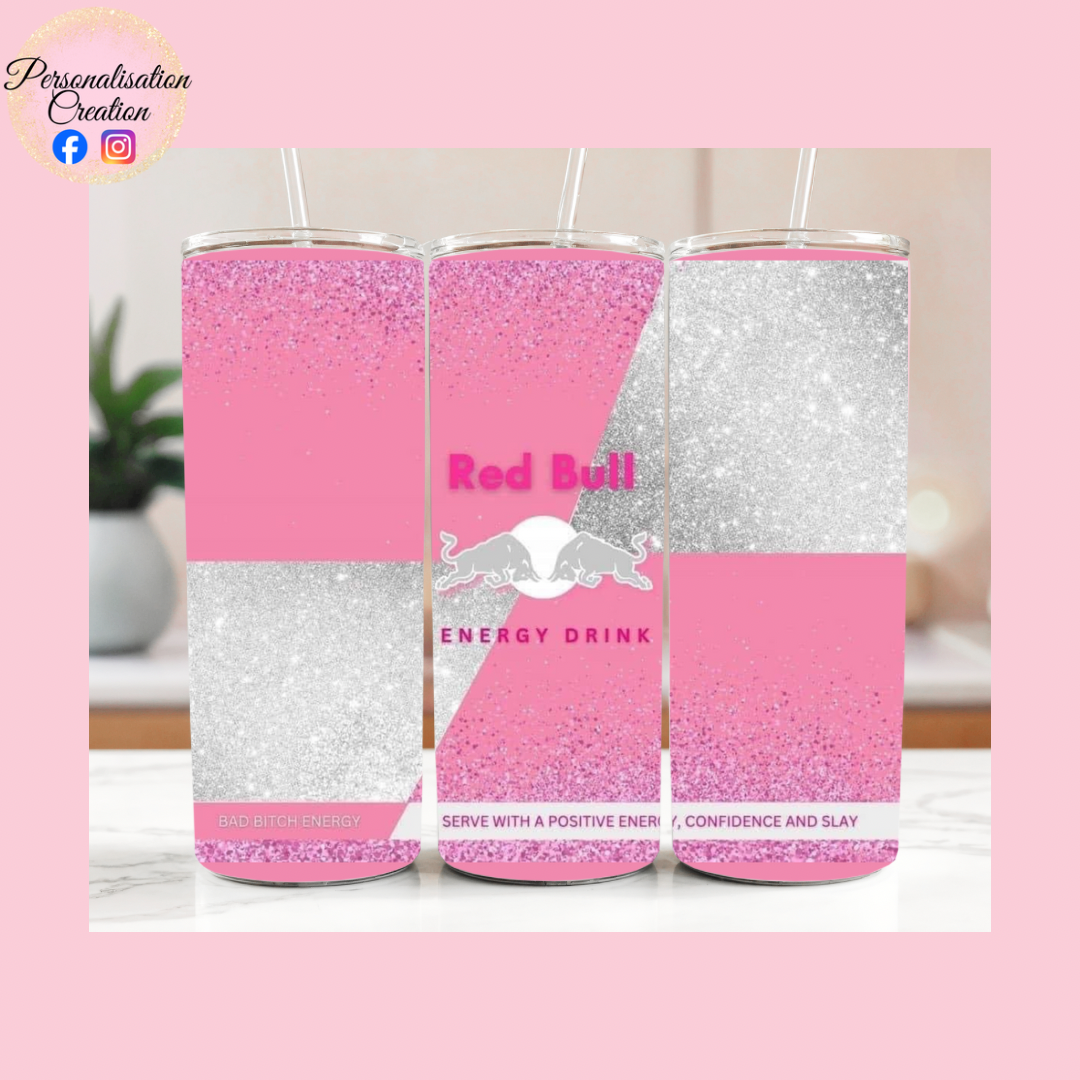 Pink redbull tumbler