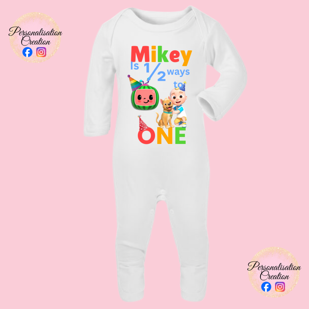 Cocomelon half birthday babygrow