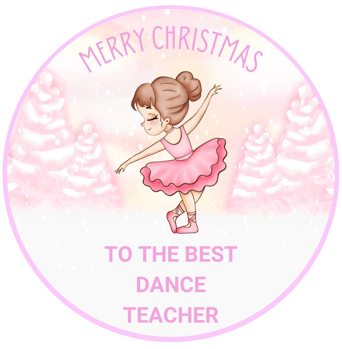 Ballerina dance teacher sweet tub label