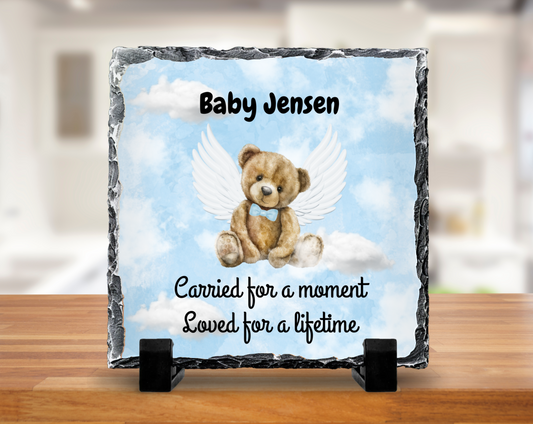Miscarriage memorial slate - blue