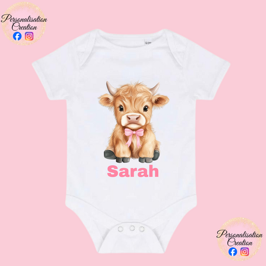 Highland cow baby vest