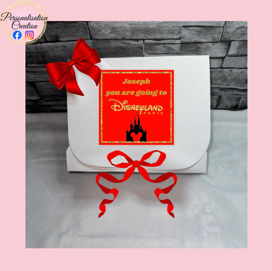 Personalised red & gold disney box (empty)