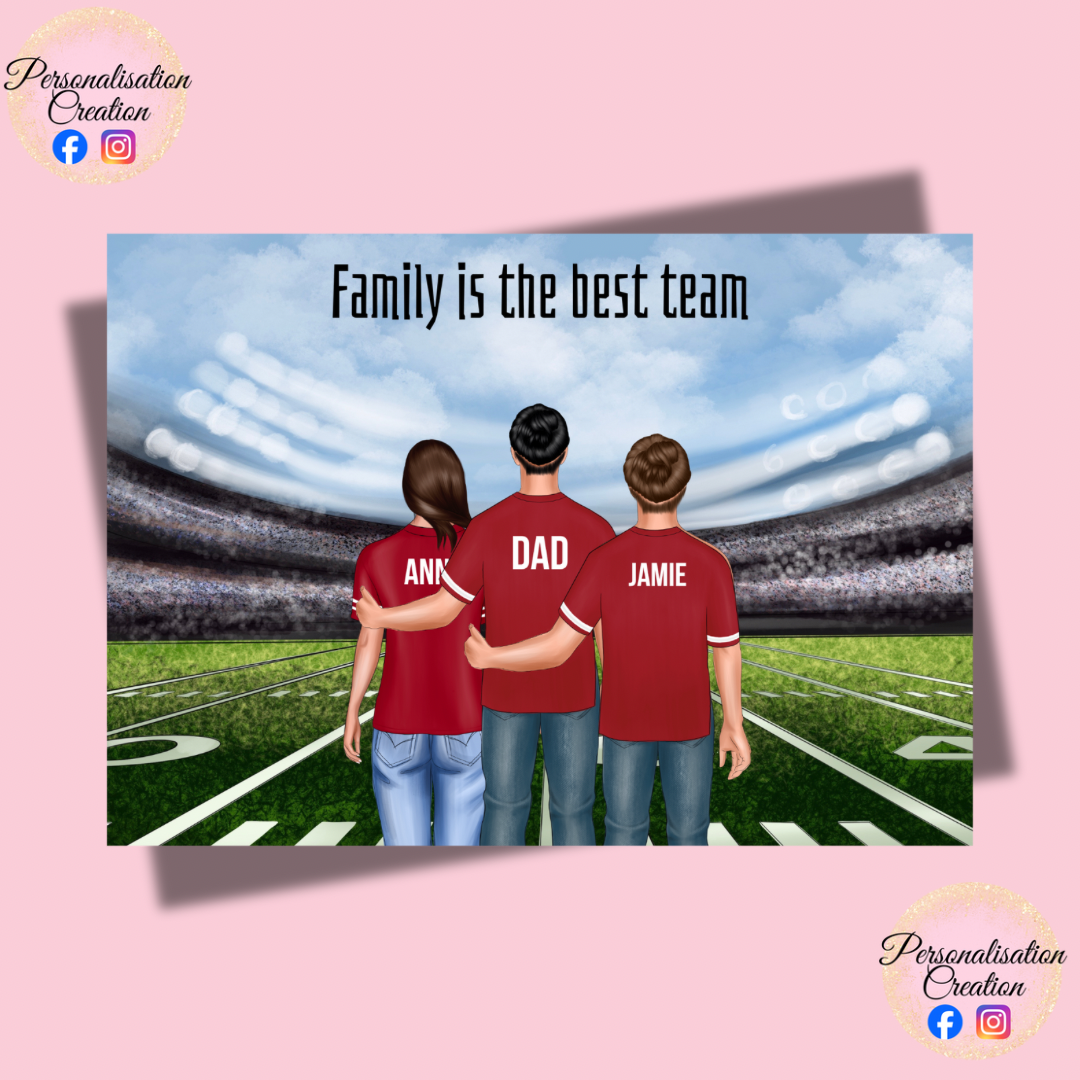 Dads team a4 print