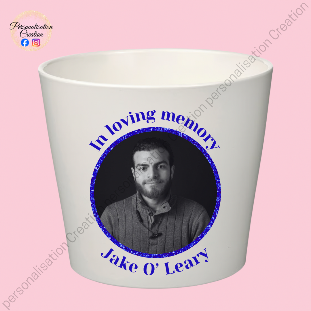 Memorial photo flower pot