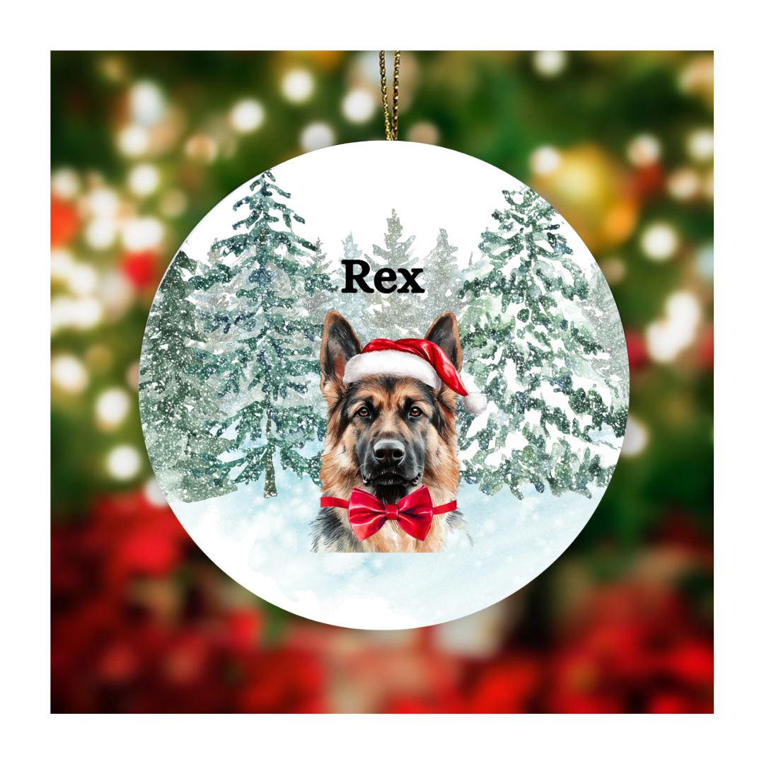 Dog breeds christmas tree ornament