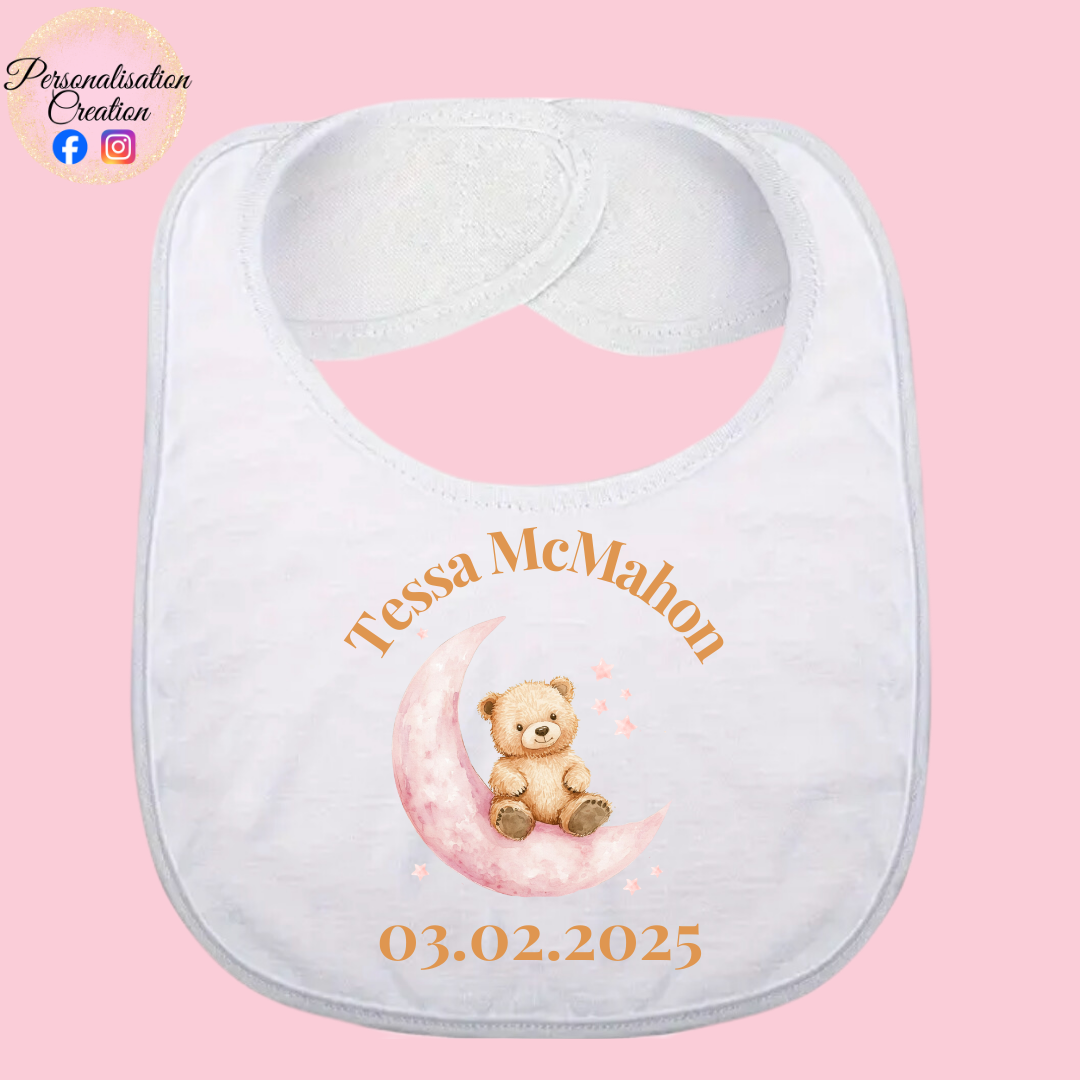 Bear on the moon bib