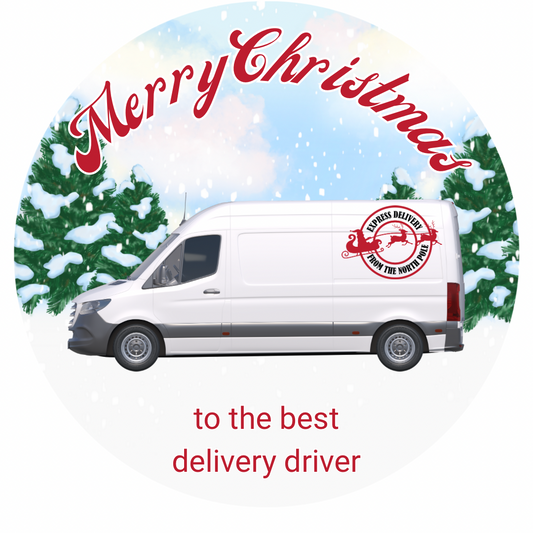 Delivery driver sweet tub label