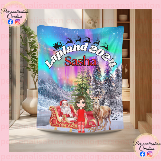 Lapland with santa sleigh blanket - small