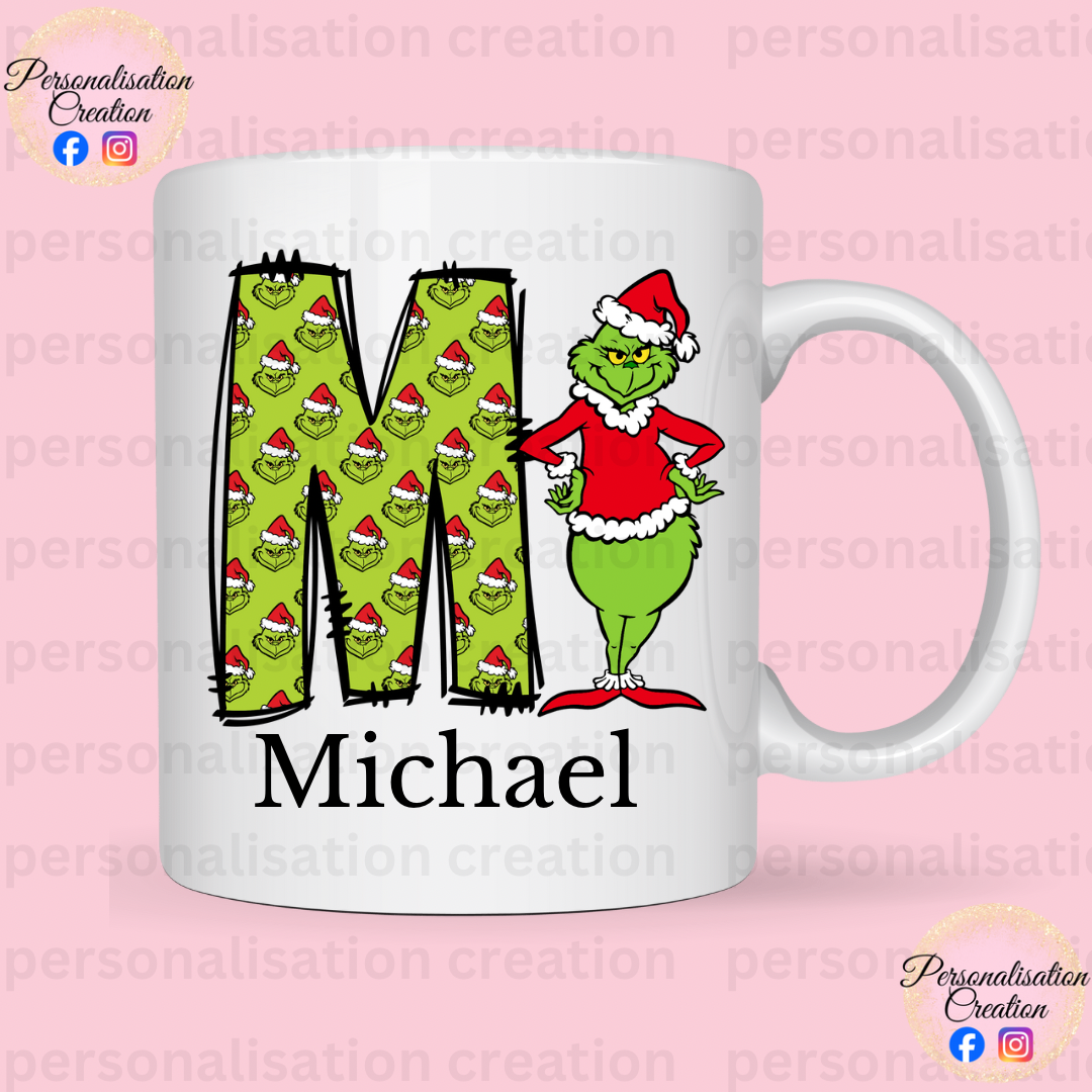 Christmas grinch mug red